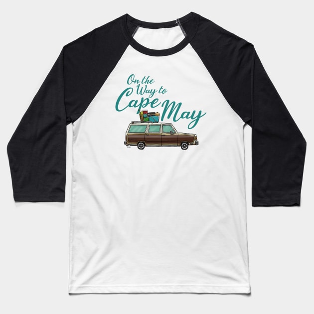 On the Way to Cape May Baseball T-Shirt by mcillustrator